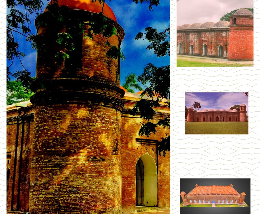 The Sixty Dome Mosque is the most prominent structure within the Mosque City of Bagerhat.
