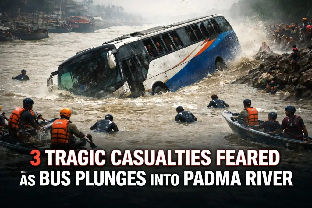 Bus Plunges into Padma River
