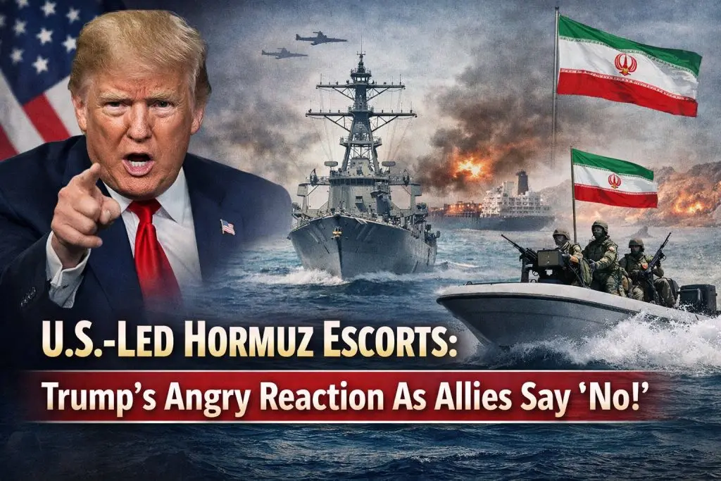 Trump Hormuz warship escort