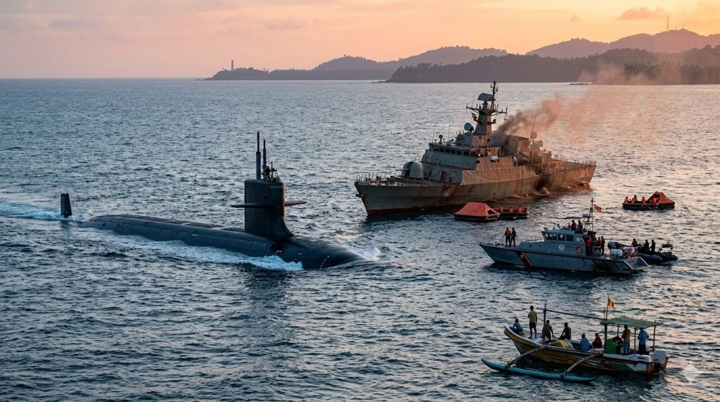 Naval Battle Near Sri Lanka