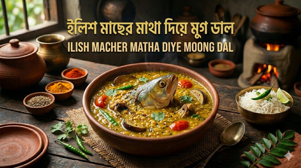 Ilish Macher Matha diye Moong Dal