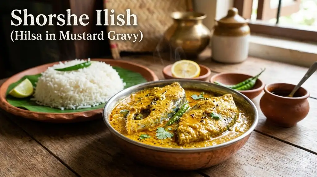Shorshe Ilish (Hilsa in Mustard Gravy)