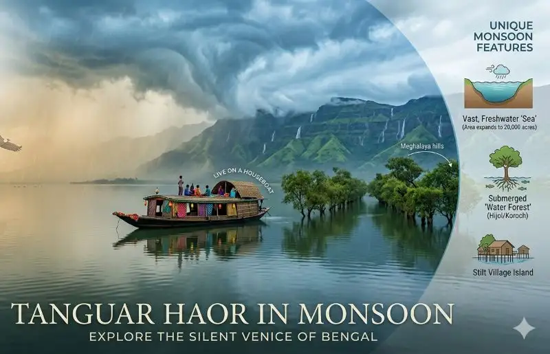 Tanguar Haor in Monsoon