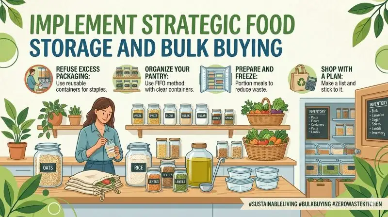 Implement Strategic Food Storage and Bulk Buying